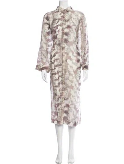 Pre-owned Samsoe & Samsoe Tie-dye Print Coat In Neutral