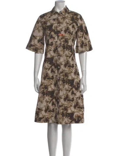 Pre-owned Samsoe & Samsoe Tie-dye Print Midi Length Dress In Multi