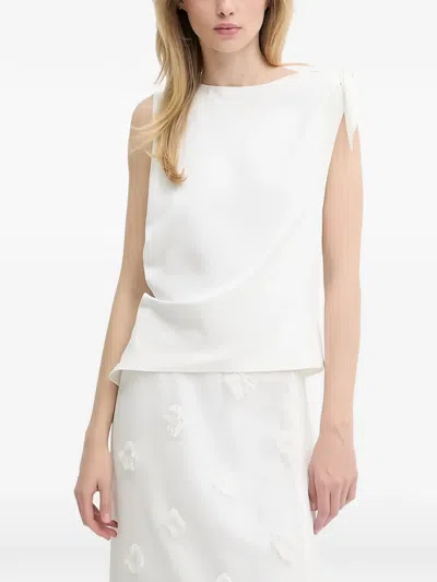 Samsoe & Samsoe Tie-shoulder Top In White