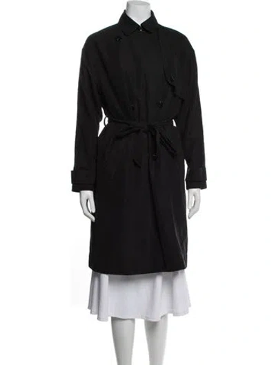 Pre-owned Samsoe & Samsoe Trench Coat In Black