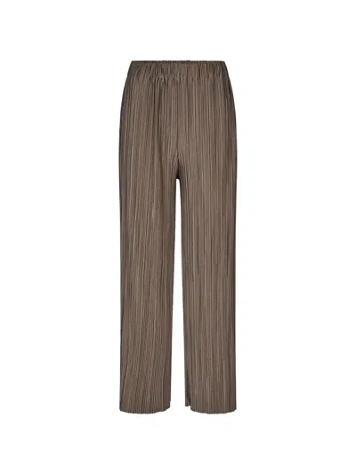 Samsoe & Samsoe Uma Plissé-effect Trousers In Brown