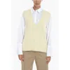 Samsoe & Samsoe V-neck Krista Knitted Vest With Contrasting Stitching In Multi