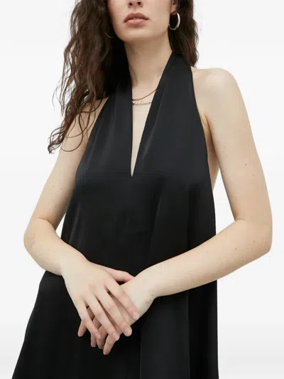 Samsoe & Samsoe V-neck Sleeveless Midi Dress In Black