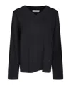 Samsoe & Samsoe V-neck Knit Top In Black