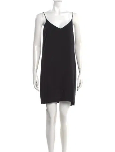 Pre-owned Samsoe & Samsoe V-neck Mini Dress In Black