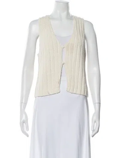 Pre-owned Samsoe & Samsoe V-neck Sweater In Neutral