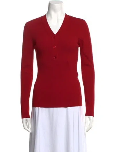 Pre-owned Samsoe & Samsoe V-neck Sweater In Red