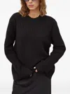 Samsoe & Samsoe Waffle-textured Sweater In Black