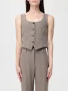 Samsoe & Samsoe Waistcoat Samsoe Samsoe Woman Color Grey In Green