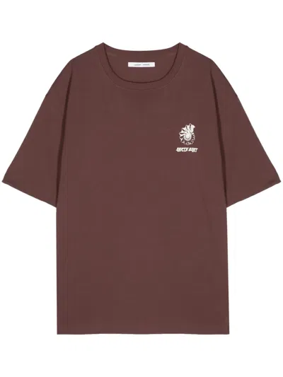 Samsoe & Samsoe Wind Down Organic Cotton T-shirt In 褐色