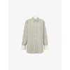 Samsoe & Samsoe Womens Alfalfa St. Salas Striped Cotton-poplin Shirt In Neutral