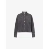 Samsoe & Samsoe Cropped Denim Jacket With Patch Pockets And Relaxed Fit In Gray