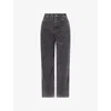 Samsoe & Samsoe Womens Asphalt Sashelly Wide-leg Stretch-cotton Trousers Xs In Black