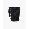 Samsoe & Samsoe Womens Black Emily Fringe Woven Top In Black