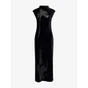 Samsoe & Samsoe Womens Sakalani Sleeveless Velvet Midi Dress Black In Black