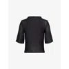 Samsoe & Samsoe Womens Black Samiller Short-sleeves Woven Top Xs In Black