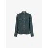 Samsoe & Samsoe Womens Burnt Oak Sabex Curved-hem Woven Shirt In Blue