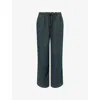 Samsoe & Samsoe Womens Burnt Oak Satopiarya Drawstring Woven Trousers In Blue