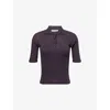 Samsoe & Samsoe Womens Charcoal Art Sasonnet Ribbed Knitted Polo Shirt In Brown