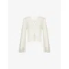 Samsoe & Samsoe Womens Clear Cream Sapoppie V-neck Wool-blend Cardigan Xs In White