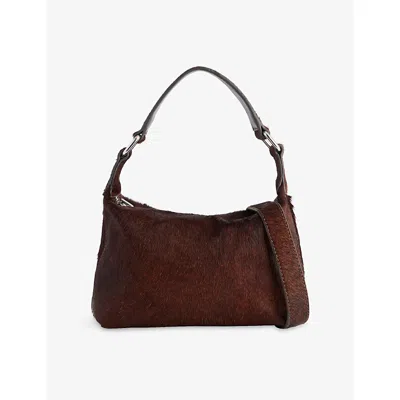 Samsoe & Samsoe Womens Dark Brown Salylo Mini Leather Shoulder Bag