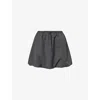Samsoe & Samsoe Womens Dark Grey Mel. Saroko Puff-hem Wool-blend Mini Skirt