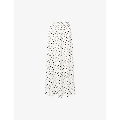 Samsoe & Samsoe Womens Drifting Dots Egret Saumi Polkadot Woven Midi Skirt In White