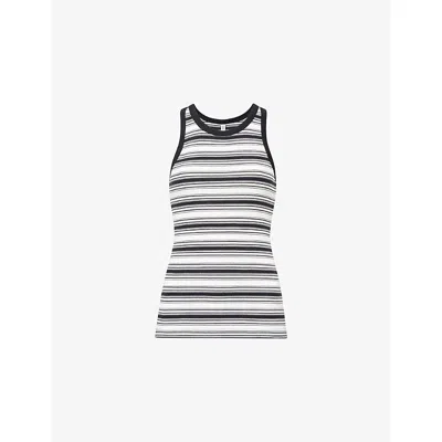 Samsoe & Samsoe Womens Egret Alexo Striped Sleeveless Cotton Top Xs In Multi