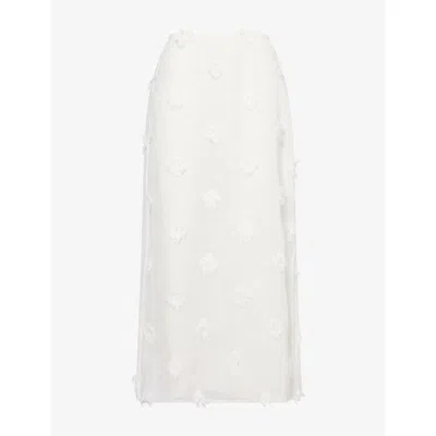 Samsoe & Samsoe Womens Egret Saagnete Textured-detail Woven Maxi Skirt