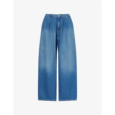 Samsoe & Samsoe Womens Fluid Denim Saharper Wide-leg Denim Jeans 15893 In Blue