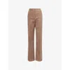 Samsoe & Samsoe Womens Fossil Salot Straight-leg Corduroy Trousers Xs In Brown
