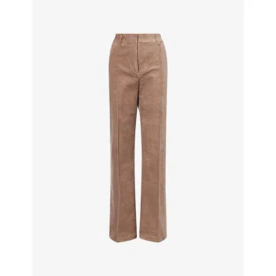 Samsoe & Samsoe Womens Fossil Salot Straight-leg Corduroy Trousers Xs In Brown