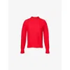 Samsoe & Samsoe Womens Haute Red Anour On Round-neck Stretch-wool Blend Jumper Xs In Red