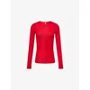 Samsoe & Samsoe Womens Haute Red Sadou Long-sleeves Woven T-shirt Xs In Red