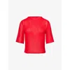 Samsoe & Samsoe Womens Haute Red Samiller Short-sleeves Woven Top