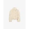 Samsoe & Samsoe Womens Pumice Stone Samedda Teddy Woven Bomber Jacket In Metallic