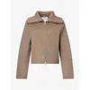 Samsoe & Samsoe Samsoe Samsoe Zip-front Cropped Jacket With Oversized Collar In Pink