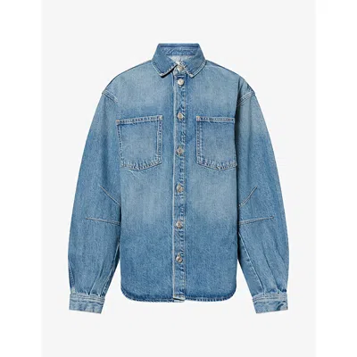 Samsoe & Samsoe Womens Saharp Oversized-fit Denim Shirt Blue