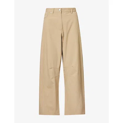 Samsoe & Samsoe Womens Saharpo Curve-fit Cotton-blend Trousers Gray In Neutral