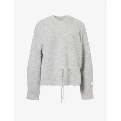 Samsoe & Samsoe Womens Salo V-neck Wool-blend Jumper Grey Mel.