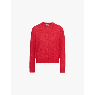 Samsoe & Samsoe Womens Nor Brushed Knit Cardigan Scarlet Sage