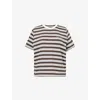 Samsoe & Samsoe Womens Turkish Coffee St. Sacamina Striped Cotton-jersey T-shirt In Multi