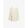 Samsoe & Samsoe Womens White Pepper St. Sahaven Striped Stretch-woven Blazer Xs In Neutral