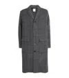 Samsoe & Samsoe Checked-pattern Single-breasted Coat In Gray