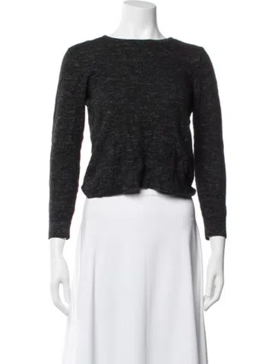 Pre-owned Samsoe & Samsoe Wool Crew Neck Sweater In Black