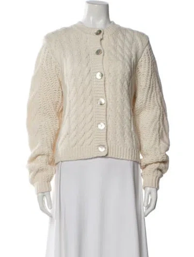 Pre-owned Samsoe & Samsoe Wool Crew Neck Sweater W/ Tags In Neutral