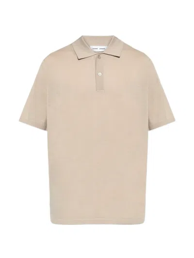 Samsoe & Samsoe Wool Polo Shirt In Neutral