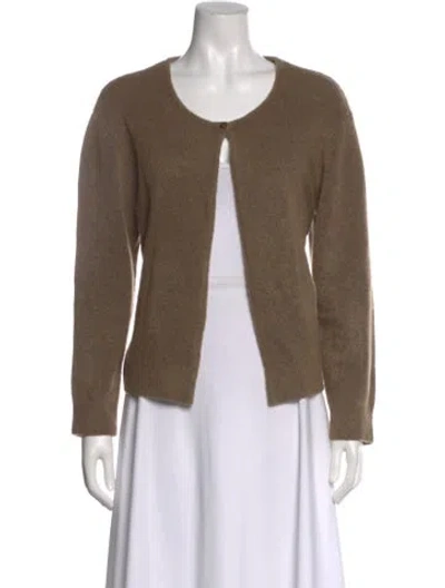 Pre-owned Samsoe & Samsoe Wool Scoop Neck Sweater In Brown