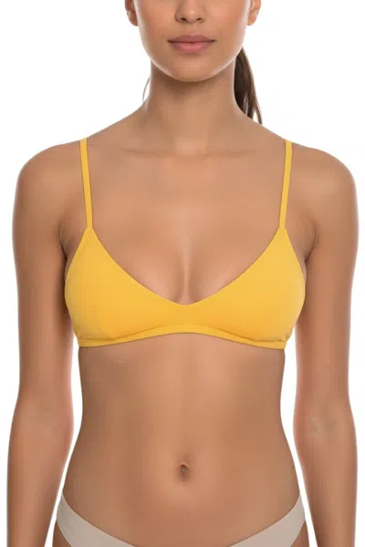 Samsoe & Samsoe Yellow Solid Bikini Top Swimwear