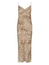 Samsoe & Samsoe Zebra-print Cowl-neck Dress In Brown